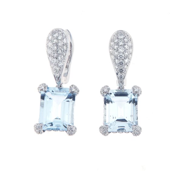 Orecchini Fanton Gioielli Donna ORECCHINI ACQUAMARINA in Oro bianco Acquamarina 14 Ct OROR-267-52 - OROR-267-52